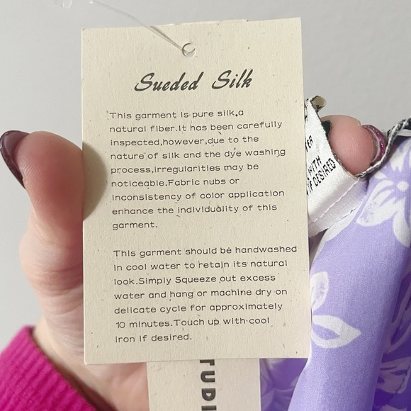 Melrose Silk Studio NWT Lilac Hibiscus Floral Wrap Skirt Purple Size Large - Picture 5 of 7